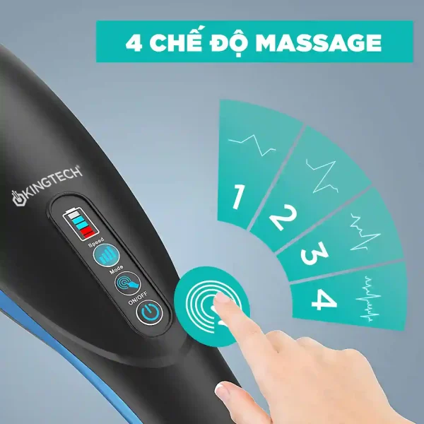 Máy Massage Cầm Tay Đa Năng Cao Cấp KINGTECH LUX-900 4 mức chế độ