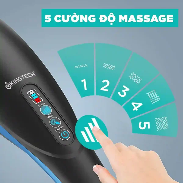 Máy Massage Cầm Tay Đa Năng Cao Cấp KINGTECH LUX-900 5 mức cường độ