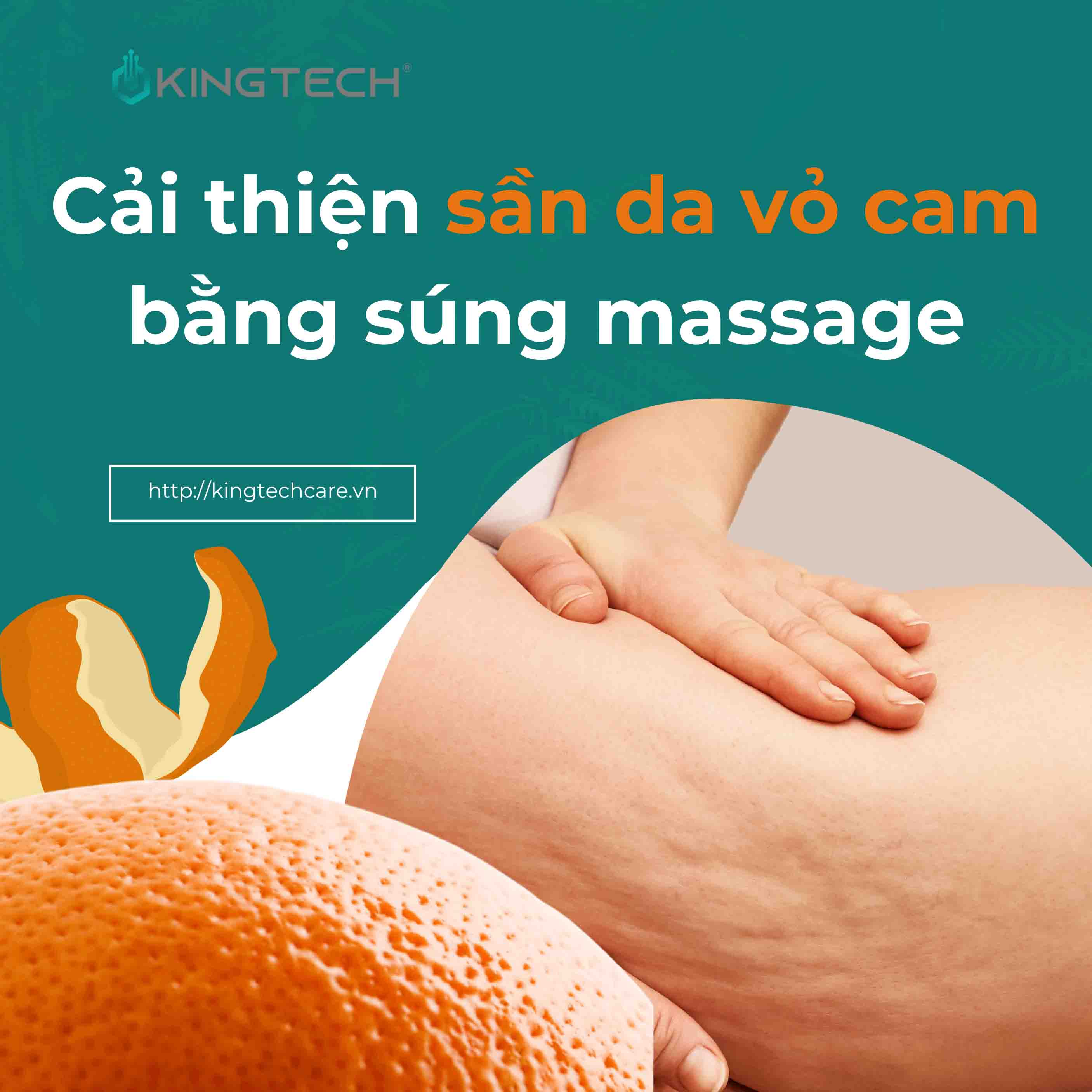 Cải thiện sần da vỏ cam bằng súng massage (Cellulite)