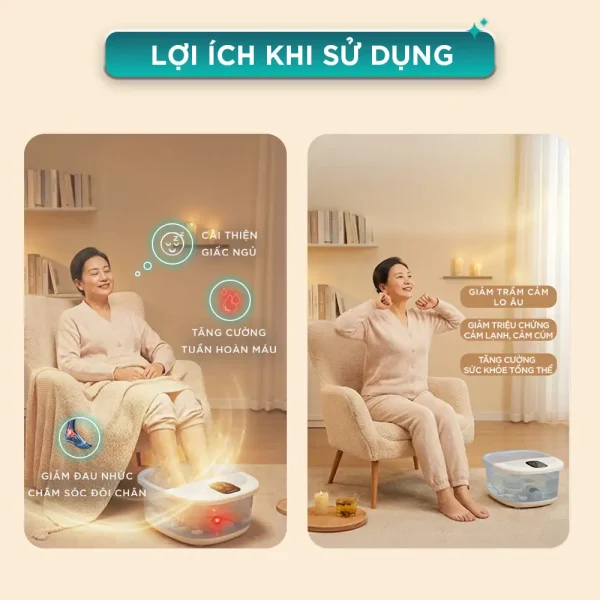 Lợi ích trước và sau khi sử dụng Bồn ngâm chân KINGTECH BM-400