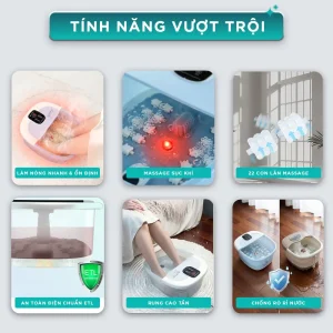Bồn ngâm chân KINGTECH BM-400 với tổng quan 6 tính năng nổi bật