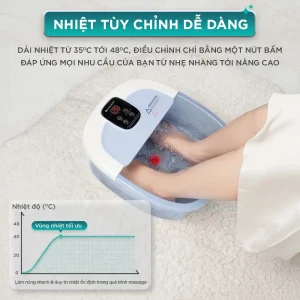 Bồn ngâm chân KINGTECH BM-400 dễ dàng tuỳ chỉnh nhiệt độ mong muốn từ 35 tới 48 độ C