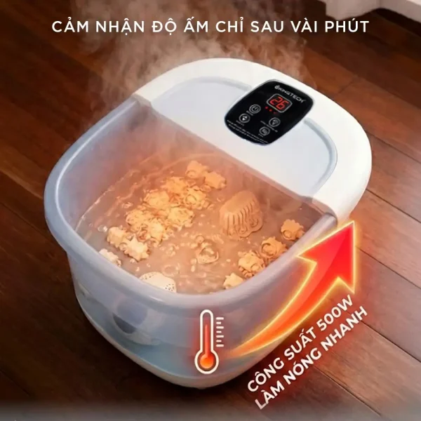 Bồn ngâm chân KINGTECH BM-400 công suất 500W cho khả năng làm nóng nhanh