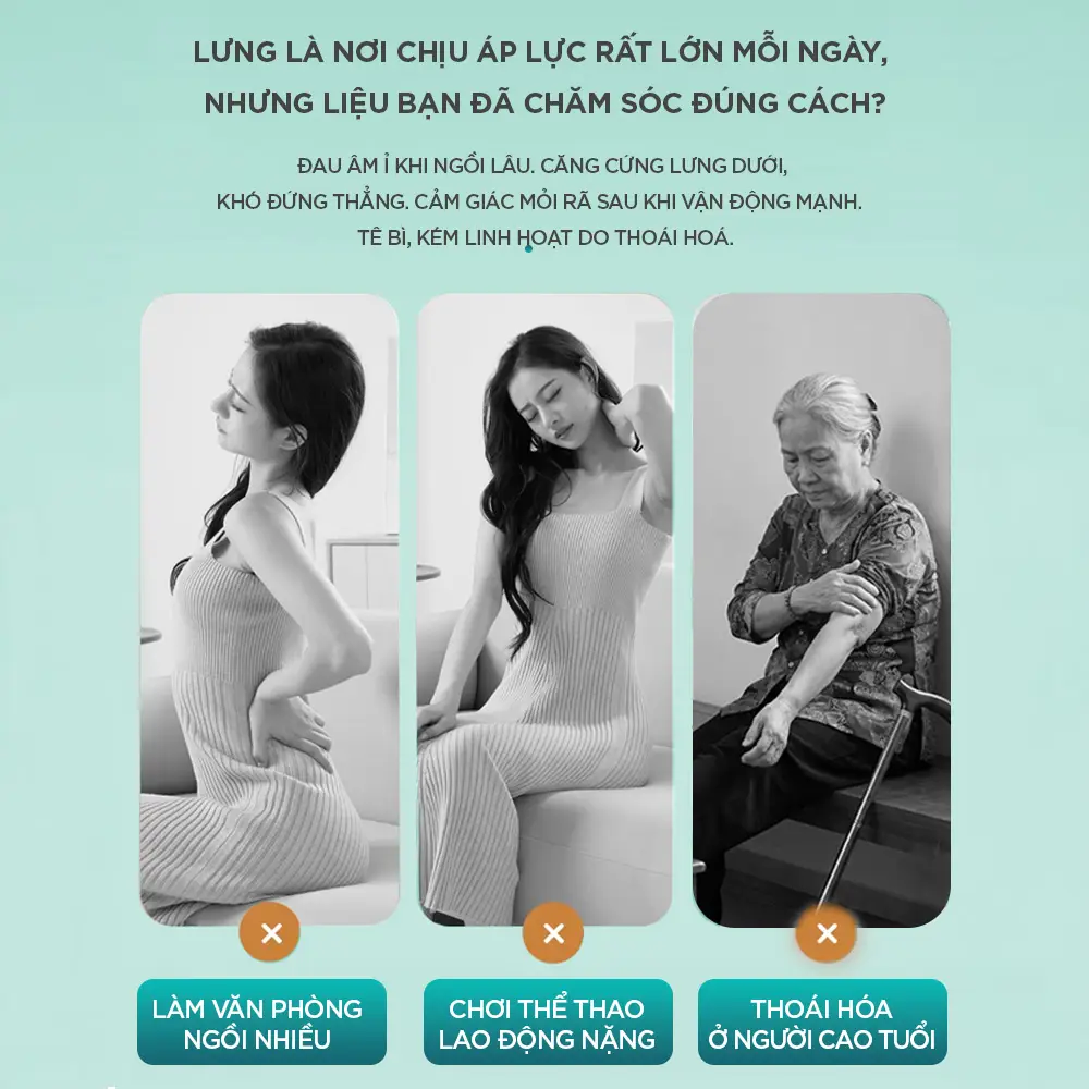 Các nguyên nhân gây áp lực lên lưng như ngồi văn phòng nhiều, chơi thể thao lao động nặng và thoái hóa ở người cao tuổi