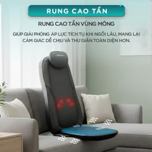 Tính năng rung cao tần vùng mông của đệm massage KC-500S giúp giảm áp lực khi ngồi lâu và tăng cảm giác thư giãn