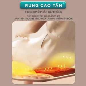 Đệm massage KINGTECH KC-700 tích hợp rung cao tần ở phần đệm mông với tần số 4500 lần mỗi phút
