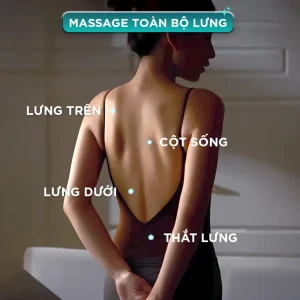 Đệm massage KC-300 hỗ trợ massage toàn bộ vùng lưng gồm lưng trên, cột sống, lưng dưới và thắt lưng