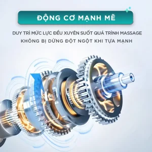 Động cơ mạnh mẽ của đệm massage KC-300 duy trì lực đều trong quá trình massage, hạn chế dừng đột ngột khi tựa mạnh