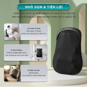 Đệm massage lưng KINGTECH KC-300 nhỏ gọn, tiện lợi, phù hợp sử dụng tại nhà, văn phòng hoặc trên ô tô