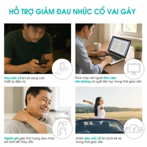 Dụng cụ massage cổ vai gáy KINGTECH hỗ trợ giảm đau mỏi cổ cho người dùng thiết bị điện tử, dân văn phòng, người lớn tuổi và người lái xe lâu