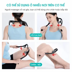 Dụng cụ massage cổ vai gáy KINGTECH có thể sử dụng cho vùng cổ vai gáy, chân và đùi