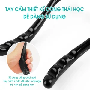 Tay cầm dụng cụ massage KINGTECH thiết kế công thái học, dễ cầm nắm và điều chỉnh lực massage bằng hai tay