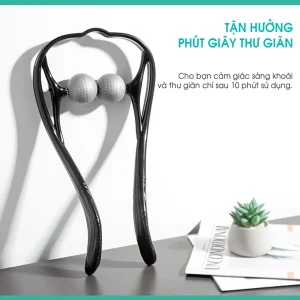 Dụng cụ massage cổ vai gáy KINGTECH với hai đầu massage bi tròn giúp thư giãn cổ vai gáy sau 10 phút sử dụng