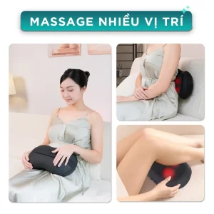Gối massage hồng ngoại KINGTECH KP-315 có thể sử dụng cho nhiều vị trí như bụng, lưng, chân và vùng cơ thể cần thư giãn