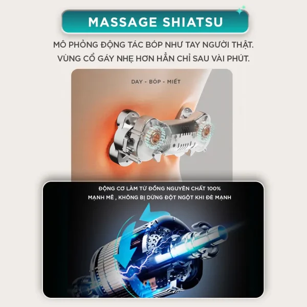 Gối massage hồng ngoại KINGTECH KP-315 mô phỏng động tác massage Shiatsu như tay người thật, hỗ trợ bóp miết vùng cổ gáy