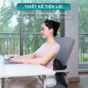 Gối massage hồng ngoại KINGTECH KP-315 thiết kế cong 30 độ ôm sát vùng cổ, giúp massage sâu và thoải mái hơn so với gối massage dạng phẳng