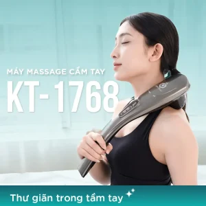 Máy massage cầm tay KINGTECH KT-1768 giúp thư giãn trong tầm tay, hỗ trợ massage cổ vai gáy tại nhà