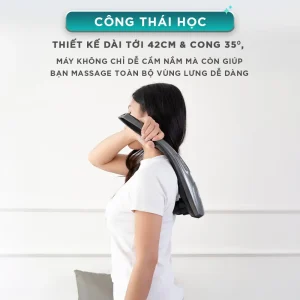 Máy massage cầm tay KINGTECH KT-1768 thiết kế dài 42cm, cong 35 độ, dễ cầm nắm và hỗ trợ massage toàn vùng lưng