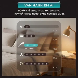 Máy massage cầm tay KINGTECH LUX-450 vận hành êm ái với độ ồn khoảng 45dB, phù hợp sử dụng trong không gian yên tĩnh