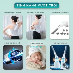 Tính năng vượt trội của máy massage cầm tay KINGTECH LUX-450 gồm thiết kế công thái học, massage toàn thân, 6 đầu massage, động cơ mạnh mẽ, vận hành êm ái và đế sạc tiện lợi