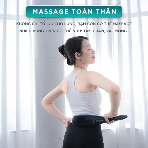 Máy massage cầm tay KINGTECH LUX-900 hỗ trợ massage nhiều vùng cơ thể như lưng, tay, chân, vai và mông