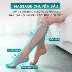Máy massage chân KINGTECH ST-502B massage chuyên sâu vùng bắp chân, mu bàn chân và lòng bàn chân