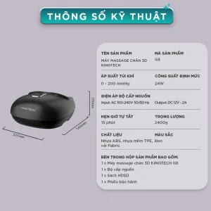 Máy Massage Chân KINGTECH G8 thông số kỹ thuật