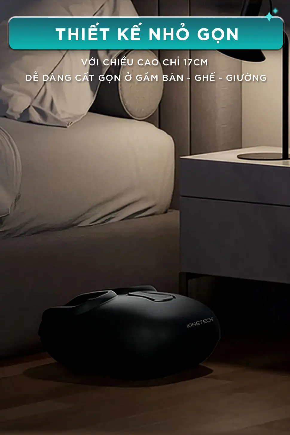 Máy Massage Chân KINGTECH G8 thiết kế nhỏ gọn 