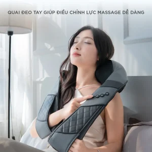 Máy massage cổ vai gáy KINGTECH KS-460S có quai đeo tay giúp điều chỉnh lực massage dễ dàng