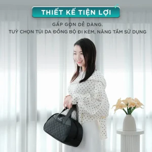 Máy massage cổ vai gáy KINGTECH KS-460S có thiết kế gấp gọn, dễ mang theo và tặng kèm túi đựng tiện lợi