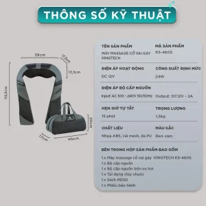 Thông số kỹ thuật của Máy Massage Cổ vai gáy KINGTECH KS-460S