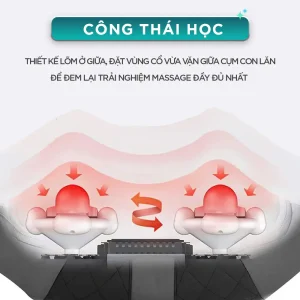 Máy massage cổ vai gáy KINGTECH KS-460S thiết kế công thái học ôm giữ vùng cổ vừa vặn, mang lại trải nghiệm massage đầy đủ
