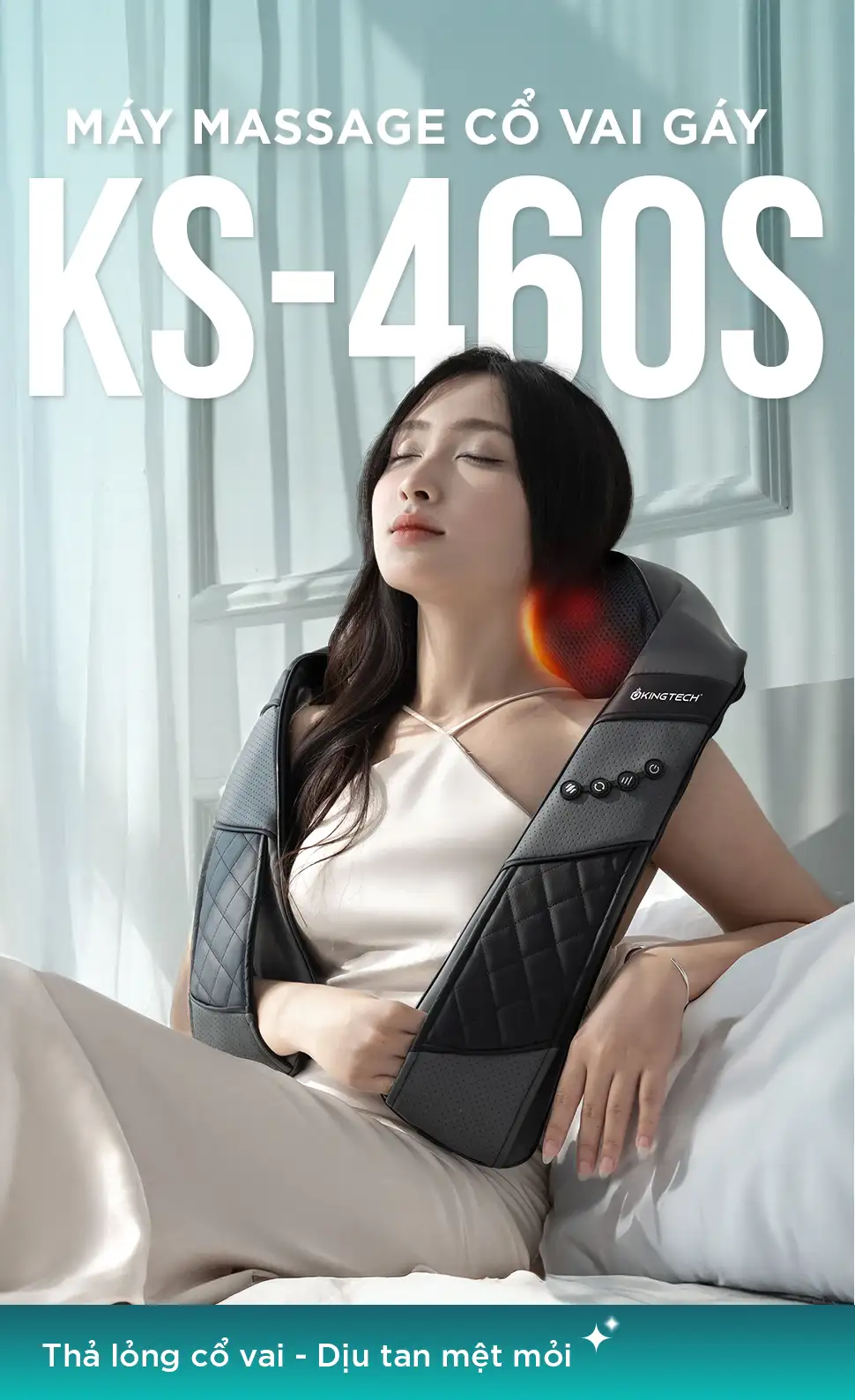Máy massage cổ vai gáy KINGTECH KS-460S giúp thả lỏng cổ vai và dịu tan mệt mỏi