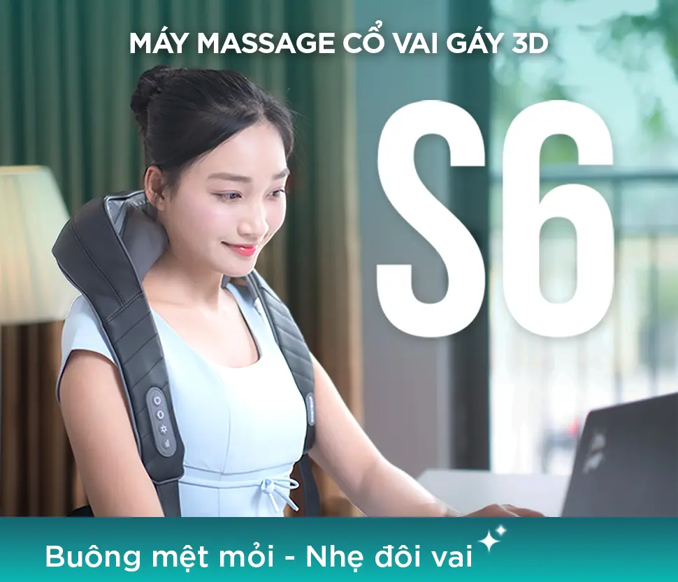 Máy massage cổ vai gáy 3D KINGTECH S6 giúp thư giãn cổ vai gáy và giảm mệt mỏi