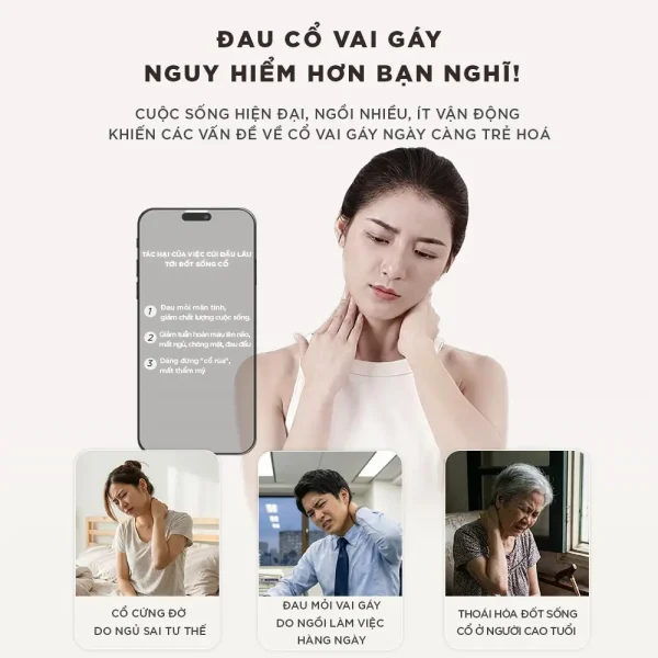 Các vấn đề đau cổ vai gáy thường gặp do ngồi sai tư thế, làm việc hằng ngày và thoái hóa đốt sống cổ