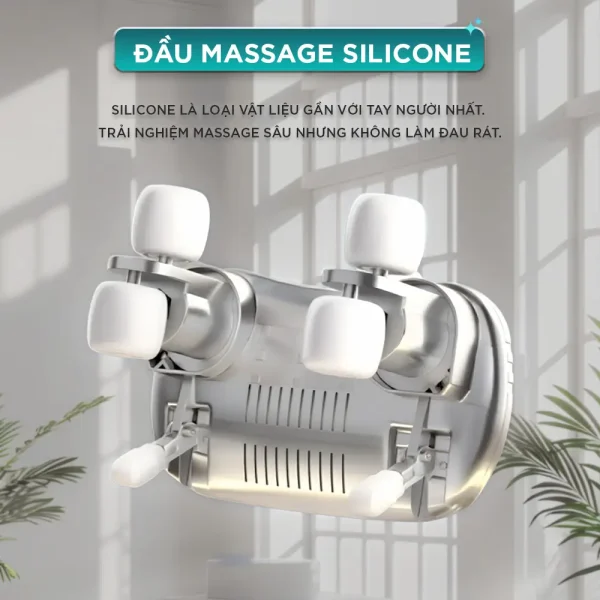 Máy massage cổ vai gáy KINGTECH S6 sử dụng đầu massage silicone mềm mại, cho cảm giác massage sâu nhưng êm ái