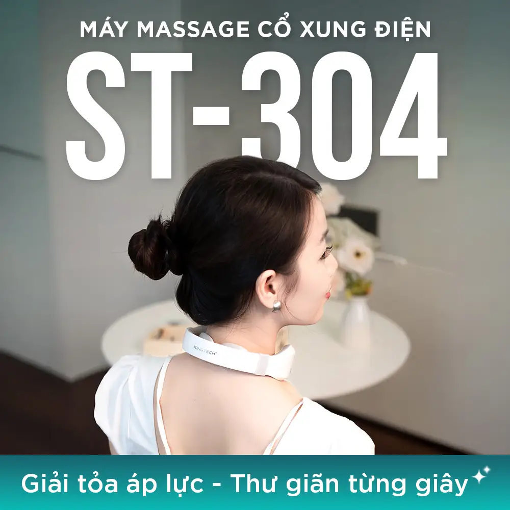 Máy massage cổ xung điện KINGTECH ST-304 giúp giải tỏa áp lực và thư giãn vùng cổ gáy