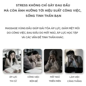 Các nguyên nhân gây đau đầu và căng thẳng như áp lực thi cử, công việc bận rộn, mất ngủ và làm việc căng thẳng