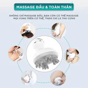Máy massage đầu KINGTECH ST-701 có thể massage da đầu, cổ vai gáy, cánh tay, vai, lưng và chân