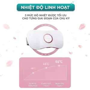 Máy massage giảm đau bụng kinh KINGTECH KS-220 có 3 mức nhiệt 40, 45 và 50 độ C phù hợp từng giai đoạn chu kỳ