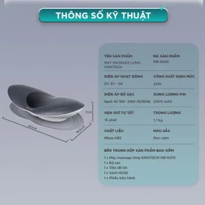 Máy Massage Lưng Cột Sống KINGTECH KB-920S và thông số của máy
