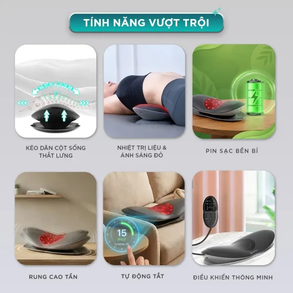 Máy Massage Lưng Cột Sống KINGTECH KB-920S có nhiều tính năng nổi bật