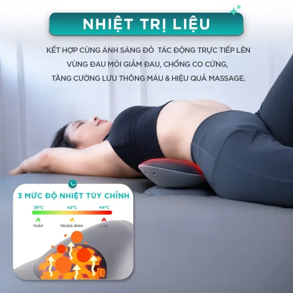 Máy Massage Lưng Cột Sống KINGTECH KB-920S với mức nhiệt độ lên tới 44 độ C