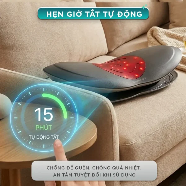 Máy Massage Lưng Cột Sống KINGTECH KB-920S hẹn giờ tắt sau mỗi 15 phút sử dụng