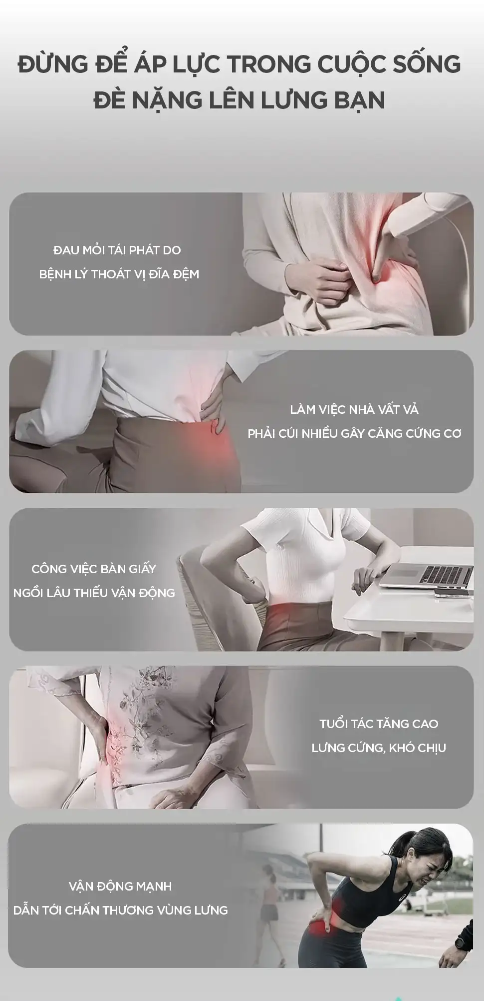 Máy Massage Lưng Cột Sống KINGTECH KB-920S giảm áp lực lên cột sống của bạn
