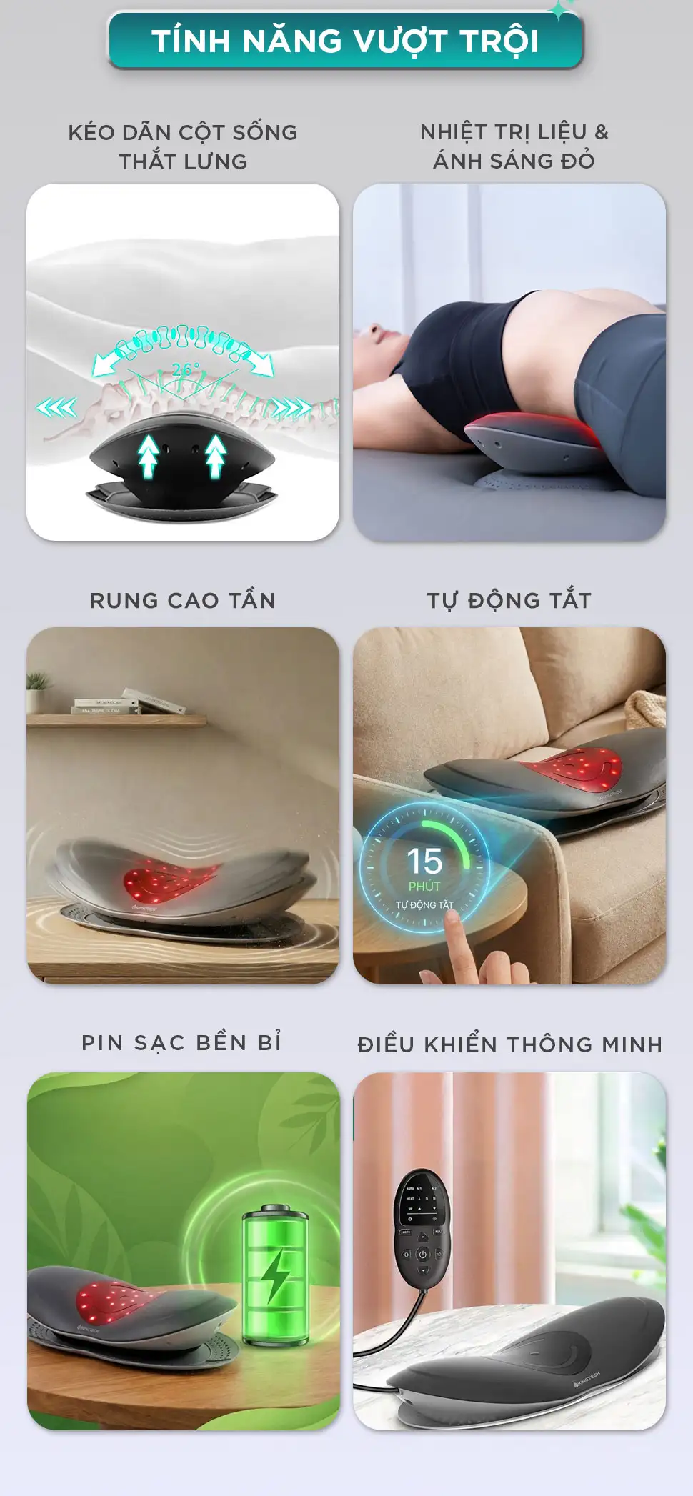 Máy Massage Lưng Cột Sống KINGTECH KB-920S với nhiều tính năng nổi bật