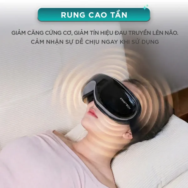 Máy massage mắt KINGTECH KY-925 với công nghệ rung cao tần giúp giảm căng cơ và thư giãn vùng mắt