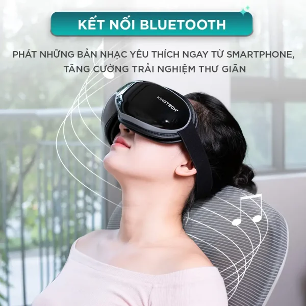 Máy massage mắt KINGTECH KY-925 hỗ trợ kết nối Bluetooth để nghe nhạc thư giãn khi sử dụng