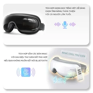 Máy massage mắt KINGTECH KY-925 tích hợp giọng đọc tiếng Việt, Bluetooth và nhạc thư giãn