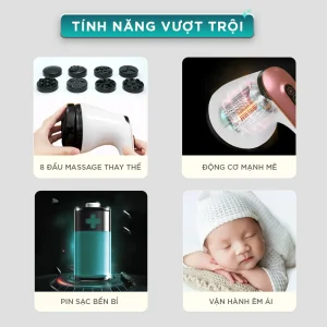 Tính năng vượt trội của máy massage rung cầm tay KINGTECH YT-1803 gồm 8 đầu massage thay thế, động cơ mạnh mẽ, pin bền bỉ và vận hành êm ái